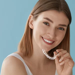 A lady with invisalign 